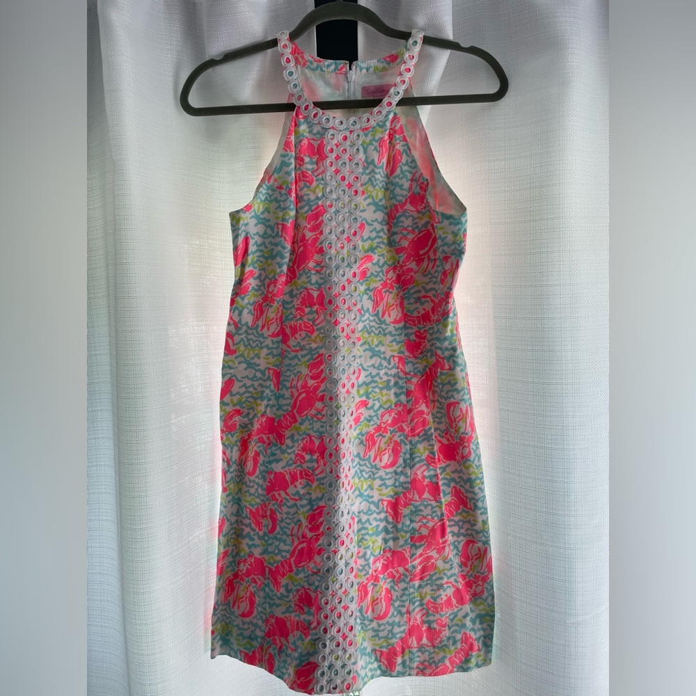 Lilly Pulitzer Women's PEARL
SHIFT DRESS Size 4 Pop Up Lobstah Roll